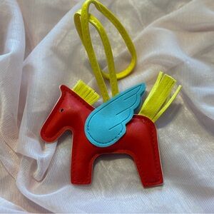 Red Horse Bag Charm with Blue Wings